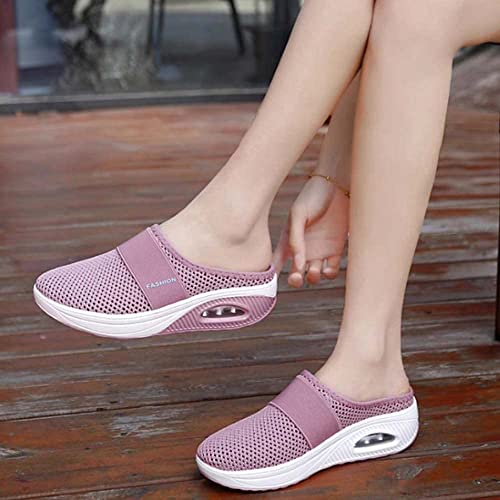 ZANLION Zapatos para Caminar con cojín de Aire sin Cordones, Zapatos ortopédicos para Caminar para diabéticos, Zapatos Informales y Transpirables (Grey,39)