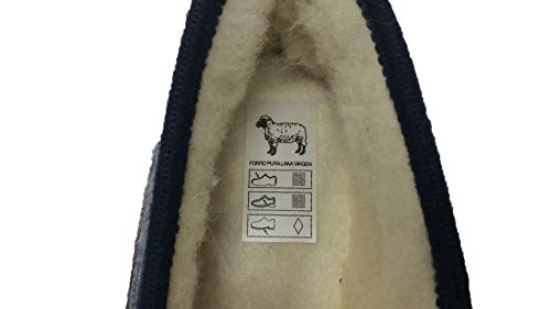 Zapatilla de Estar por casa/Kebir/Hombre/Soca/Material Empeine: Lana/Forro Lana Virgen/Suela de Goma/Modelo Cuadros Azul/del número 39 al 47/Talla 43