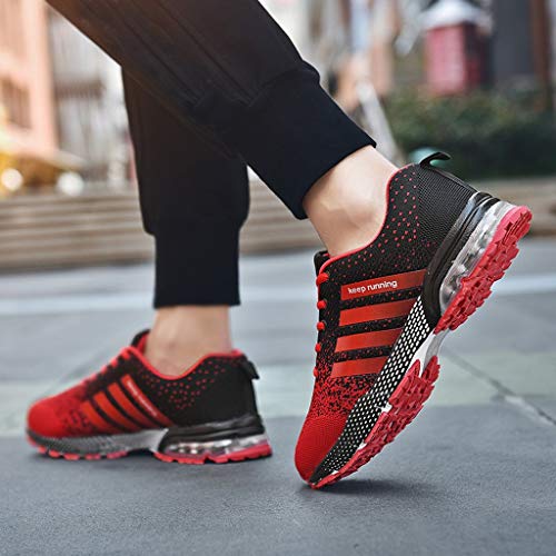Zapatillas de Deporte Respirable para Correr Deportes Zapatos Running Hombre, Logobeing Calzado Casual de Camuflaje Calzado de Estudiante de Baja Ayuda Seguridad Deportivo Hombre (42,Rojo #2)