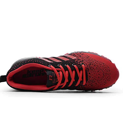 Zapatillas de Deporte Respirable para Correr Deportes Zapatos Running Hombre, Logobeing Calzado Casual de Camuflaje Calzado de Estudiante de Baja Ayuda Seguridad Deportivo Hombre (42,Rojo #2)