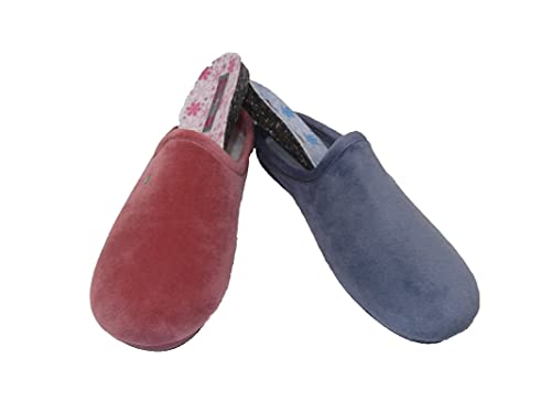 Zapatillas de estar por casa/Mujer/Biorelax/Apto plantilla ortopedica/Plantilla extraible/Empeine :Suapel/Color Azul Azafata/Talla 40