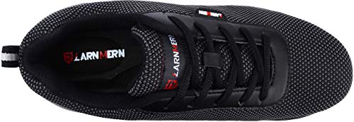 Zapatillas de Seguridad Hombre,LM170130 S1 SRC Zapatos de Trabajo Mujer con Punta de Acero Ultra Liviano Reflectivo Transpirable 45 EU,Medianoche Negro
