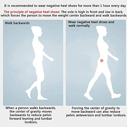 Zapatos de tacón Negativo Tipo K para Mujer Zapatos de corrección de Columna Lumbar para Hombres Zapatillas de Deporte para Adelgazar con Espalda Alta y Espalda Baja para aliviar el Dolor Fascit