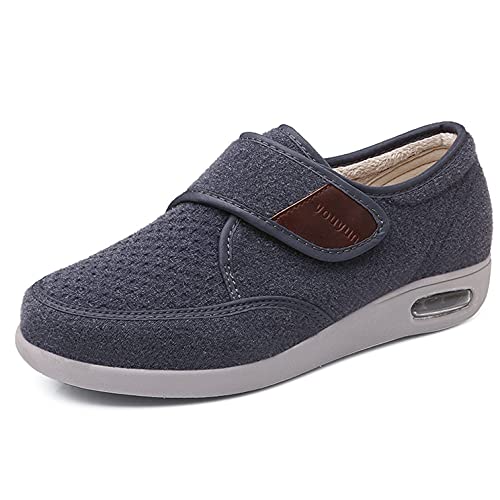 Zapatos Diabéticos para Mujer Zapatos De Caminata Ancianos Ajustables Zapatos De Ancho Amplio Ajustable para Pies Hinchados, Zapatillas De Fasciitis Plantar,Gris,39