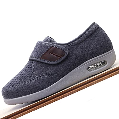 Zapatos Diabéticos para Mujer Zapatos De Caminata Ancianos Ajustables Zapatos De Ancho Amplio Ajustable para Pies Hinchados, Zapatillas De Fasciitis Plantar,Gris,39