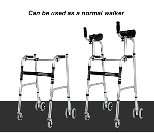 ZAQI Andador Andadores para Ancianos Andador erguido con reposabrazos, Andador de 4 Ruedas de Altura Ajustable, Adultos Mayores Altos Personas con discapacidad (Color : Without Seat)