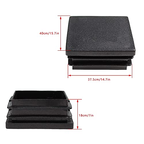 ZDNT Tubo Cuadrado Tapón Plastico 40 * 40mm Tapones para Tubos Cuadrados Tapa de Extremo para Patas de Silla Mesa Muebles