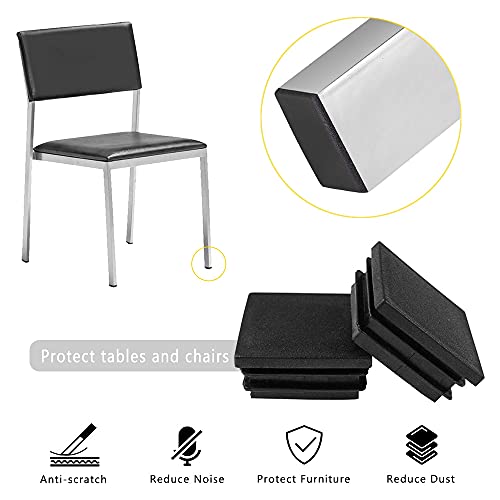 ZDNT Tubo Cuadrado Tapón Plastico 40 * 40mm Tapones para Tubos Cuadrados Tapa de Extremo para Patas de Silla Mesa Muebles
