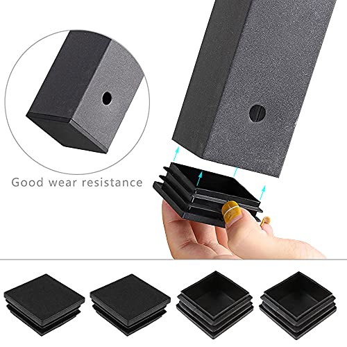 ZDNT Tubo Cuadrado Tapón Plastico 40 * 40mm Tapones para Tubos Cuadrados Tapa de Extremo para Patas de Silla Mesa Muebles