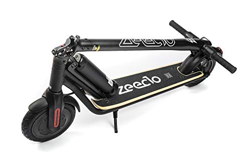 ZEECLO PÁTINETE ELÉCTRICO Comet Negro Batería Litio 8Ah 36V, Autonomía 25km Motor ZeroFriction Potencia Máxima 500W, Velocidad Máxima 25 km/h Ruedas 9" Neumáticas, App