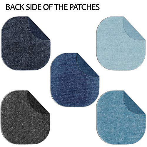 ZEFFFKA Tela de Calidad Parches de Jean Aplicables con Plancha Interior Exterior Pegamento Mas Fuerte 100% Algodón Tonos Surtidos Kit de Decoración 10 Piezas Tamaño 4-1/4" x 3-3/4" (9.8 cm x 10.8 cm)