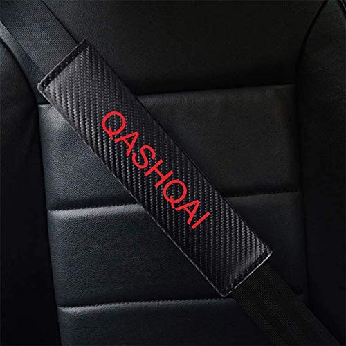 ZHFF 2Pcs Coche CarbóN Fibra Almohadillas Seguridad Cinturón Protectores Hombro, para Nissan Qashqai J11 Transpirables Comodidad Seat Belt Padding, Car Interior Styling Accesorios