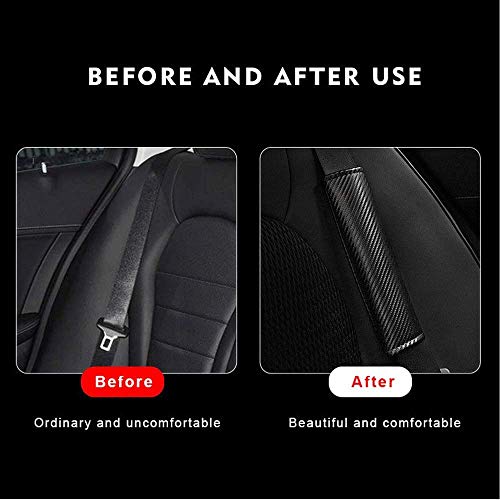 ZHFF 2Pcs Coche CarbóN Fibra Almohadillas Seguridad Cinturón Protectores Hombro, para Nissan Qashqai J11 Transpirables Comodidad Seat Belt Padding, Car Interior Styling Accesorios