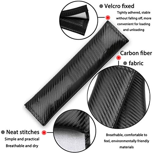 ZHFF 2Pcs Coche CarbóN Fibra Almohadillas Seguridad Cinturón Protectores Hombro, para Nissan Qashqai J11 Transpirables Comodidad Seat Belt Padding, Car Interior Styling Accesorios