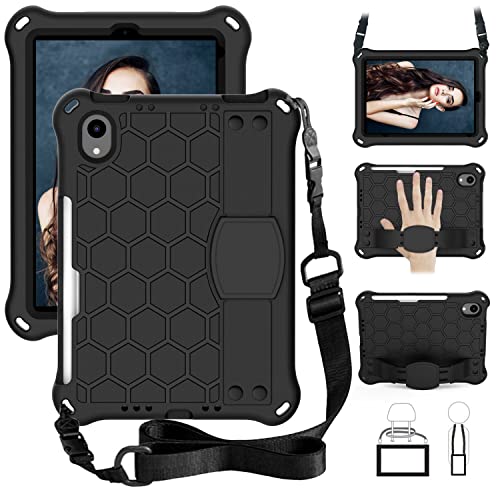 ZHIWEI Tablet PC Bolsas Bandolera For iPad Mini 6 Tableta a Prueba de Golpes Eva Cubrir con Correa de Hombro y Correa de Mano. (Color : Black)