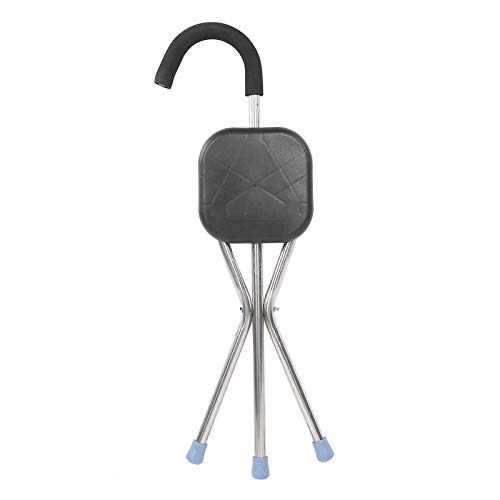 ZJchao Taburete de bastón Plegable de Acero Inoxidable, Taburete Silla de muleta Plegable portátil Bastón para Caminar de Altura Ajustable Utilizado para Ancianos y discapacitados(#1)