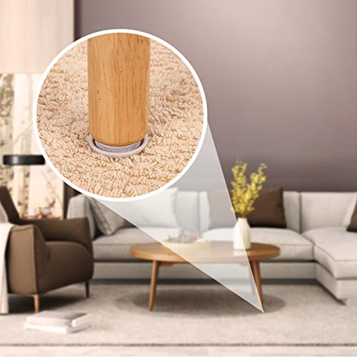 Zliger 12 piezas elevadores de muebles,ronda acero al carbono autoadhesivos resistentes elevadores de cama Patas de sofá para Mesa Cama Sofá Muebles Pie