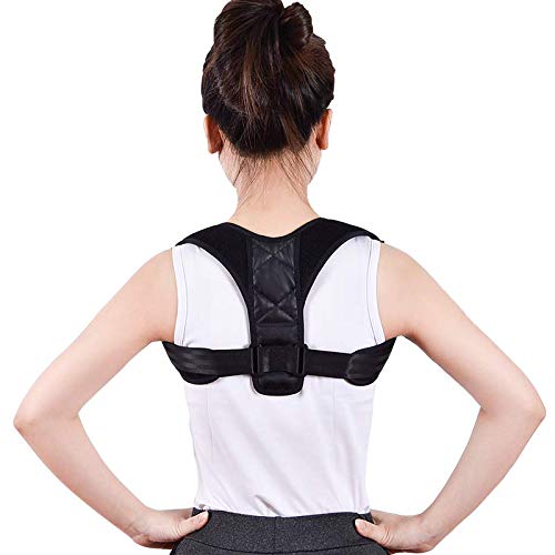 ZUHANGMENG Corrector de postura del hombro hacia atrás, corrector de postura con diseño de doble correa para soporte de clavícula y alivio del dolor (ajustable a todos los tamaños del cuerpo)