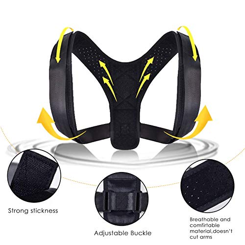 ZUHANGMENG Corrector de postura del hombro hacia atrás, corrector de postura con diseño de doble correa para soporte de clavícula y alivio del dolor (ajustable a todos los tamaños del cuerpo)
