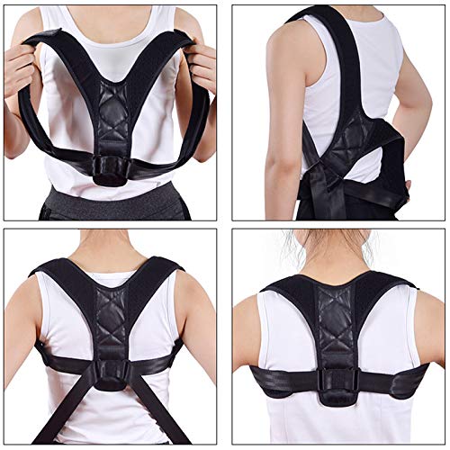 ZUHANGMENG Corrector de postura del hombro hacia atrás, corrector de postura con diseño de doble correa para soporte de clavícula y alivio del dolor (ajustable a todos los tamaños del cuerpo)