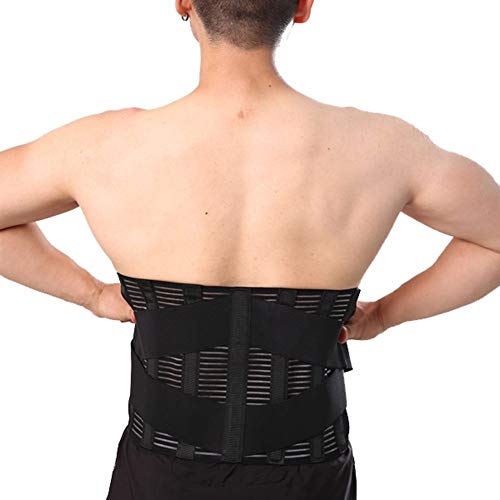 ZWQASP Unisex Lumbar ortopédica corsé Hernia de Disco Brace Fajas Inferior de la Espalda Apoyo de la Ayuda En la Columna Lumbar Volver cinturón de Venta Directa (Color : Black, Size : L)