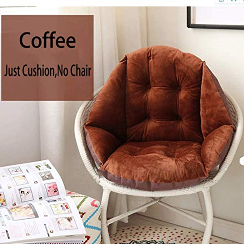 ZXCVBN amortiguar Felpa cojín del Asiento,Gruesa Almohadilla de la Silla con el Respaldo ciática Alivio,Cojín Almohada for el Coche,Silla de Oficina,sillas de Ruedas,Café-45x48cm Interior Exterior