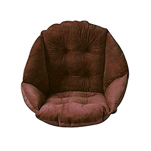 ZXCVBN amortiguar Felpa cojín del Asiento,Gruesa Almohadilla de la Silla con el Respaldo ciática Alivio,Cojín Almohada for el Coche,Silla de Oficina,sillas de Ruedas,Café-45x48cm Interior Exterior