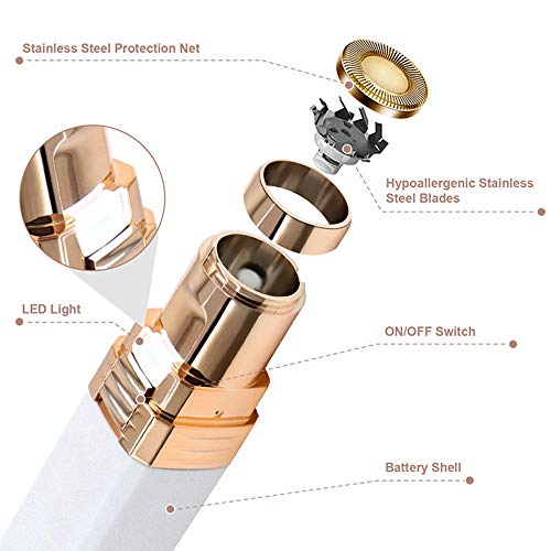 ZXGQF Depiladora facial para mujeres, depilación impecable Lady Shaver sin dolor Mini depiladora Trimmer eléctrico para mujer Dispositivo de afeitado para damas húmedo y seco