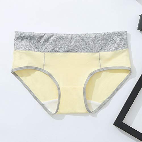 Zylione Pack de 4 calzoncillos para mujer, de un solo color, patchwork, ropa interior fisiológica con cintura alta Multicolor -09. M