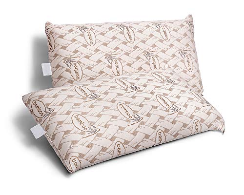 ZZ DON DESCANSO Almohadas Bambú Visco Pack 2 Chloe con Doble Funda, 70cm, Transpirables, Antiácaros, Termoregulables, Firmeza Media, Ergonómicas, Adaptabilidad, Tejido Strech. Fabricadas en España
