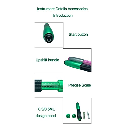 2 en 1 Pluma de Hialurón 0, 3 Ml / 0, 5 Ml Kit de Bolígrafo Hyaluron Convertible, Atomizador de Belleza Sin Aguja Pluma de Eliminación de Arrugas, Ayuda a Reducir las Imperfecciones ( Color : Green )