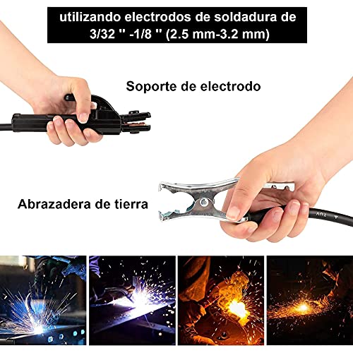 220 V Mini Soldador de arco de Soldador de Arranque en caliente 200 Amperios MMA, Pantalla digital LCD, máquina de Soldadura eléctrica con Soporte de electrodo Pinza trabajo adaptador de alimentación