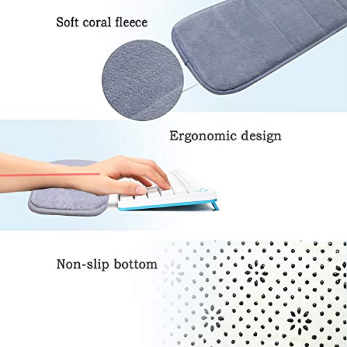 2pz Computadora Muñeca Codo Almohadilla, Creatiees Upgraded Muñeca Descanso Brazo Almohadilla, Teclado Muñeca Codo Apoyo Estera para Oficina Deskto Trabajando Gaming(Gris)