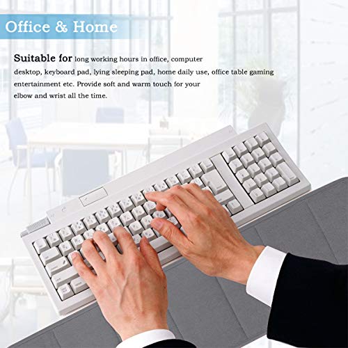 2pz Computadora Muñeca Codo Almohadilla, Creatiees Upgraded Muñeca Descanso Brazo Almohadilla, Teclado Muñeca Codo Apoyo Estera para Oficina Deskto Trabajando Gaming(Gris)