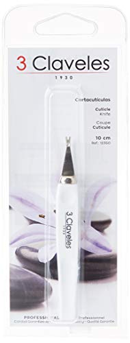 3 Claveles 12350 - Cortacutículas, Blanco, 10 cm