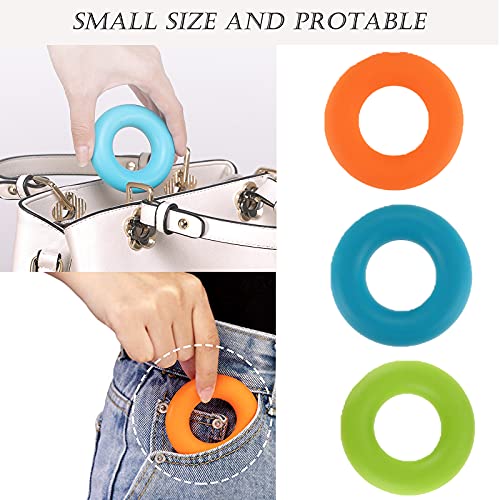 6 Piezas Anillo Fortalecedor Silicona, Anillas Ejercitador Silicona Dedo, Pelotas Antiestres Mano, para Desarrollo Muscular, Ejercicio del Antebrazo, Recuperación de Lesiones