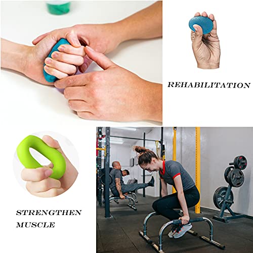 6 Piezas Anillo Fortalecedor Silicona, Anillas Ejercitador Silicona Dedo, Pelotas Antiestres Mano, para Desarrollo Muscular, Ejercicio del Antebrazo, Recuperación de Lesiones