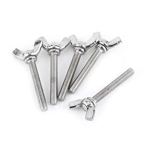 8 tipos 5 unidades/Bag M5 304 tornillos de mariposa de acero inoxidable Pernos de mariposa (M5 x 12 mm)