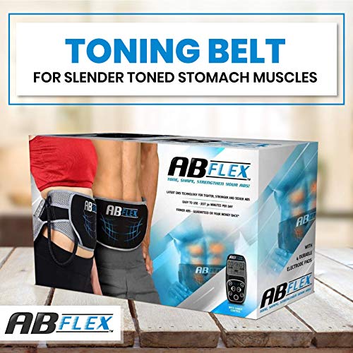 ABFLEX Estimulador Muscular Abdominales Cinturón de tonificación AB para Unos músculos Abdominales tonificados y Delgados (Negro)