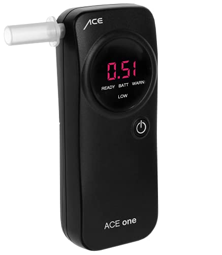 ACE One-Alcoholímetro (0 a 4 ‰, Incluye Pantalla, función de Cuenta atrás, Varias Unidades), Negro, estándar