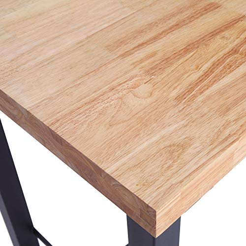 Adec Group Loft, Mesa Alta de Cocina, Mesa de Bar, Barra, Mesa Contract, Color Roble Salvaje y Negro Medidas: 120 cm (Ancho) x 70 cm (Fondo) x 100 cm (Alto)