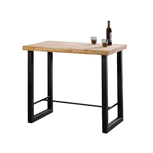Adec Group Loft, Mesa Alta de Cocina, Mesa de Bar, Barra, Mesa Contract, Color Roble Salvaje y Negro Medidas: 120 cm (Ancho) x 70 cm (Fondo) x 100 cm (Alto)