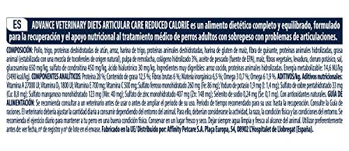 ADVANCE Veterinary Diets Articular Care Reduced Calorie - Pienso Para Perros Adultos Con Problemas Articulares Con Calorías Reducidas - 3 kg