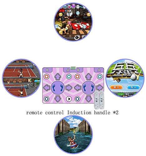 AGWa USB con cable Dance Mat, Resistente al desgaste plegable cojín de la danza Los niños Dance Revolution Mat Musical TV de alta definición ordenador de Doble Uso de funcionamiento simple-A 164X93Cm