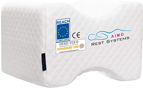 AIMO Spain Almohada cojín para piernas ortopédico de Rodilla. Facilita el Dormir de Lado, Alivia Dolores de Espalda, Caderas, ciática