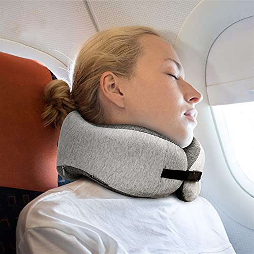 Almohada de algodón Almohada vértebra Cervical Viaje portátil Portátil Avión de Aviones U Tipo de Almohada Sueño Camping Almohada (Color : Grey)
