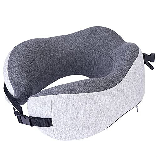 Almohada de algodón Almohada vértebra Cervical Viaje portátil Portátil Avión de Aviones U Tipo de Almohada Sueño Camping Almohada (Color : Grey)