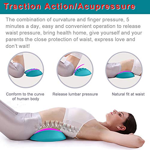 Almohada de masaje Lumber Camilla para la parte inferior de la espalda - Masaje para el tratamiento de alivio del dolor lumbar crónico - Ayuda con la estenosis espinal Ciática Hernia de disco (Azul)