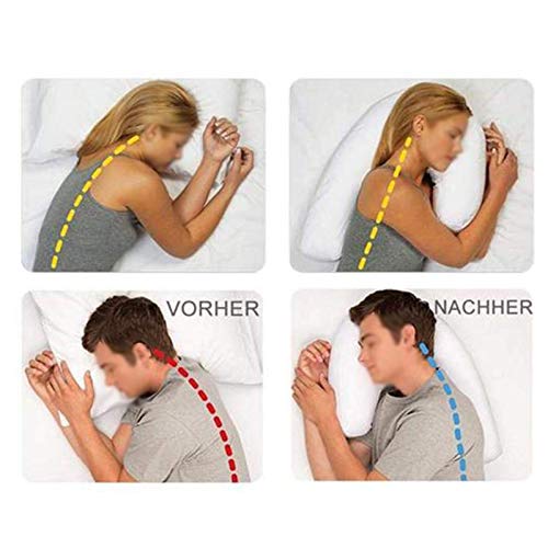 Almohadas De Durmientes Laterales, Almohada De Contorno En Forma De U Para Aliviar La Cubierta De Algodón De Dolor De Cuello Y Cojín Interior Fibra Fija Para El Diseño Del Hogar Y Viajes.,Blanco