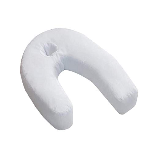 Almohadas De Durmientes Laterales, Almohada De Contorno En Forma De U Para Aliviar La Cubierta De Algodón De Dolor De Cuello Y Cojín Interior Fibra Fija Para El Diseño Del Hogar Y Viajes.,Blanco